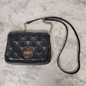 Kate Spade Women's Black Leather Quilted Handbag Shoulder Bag Designer‎